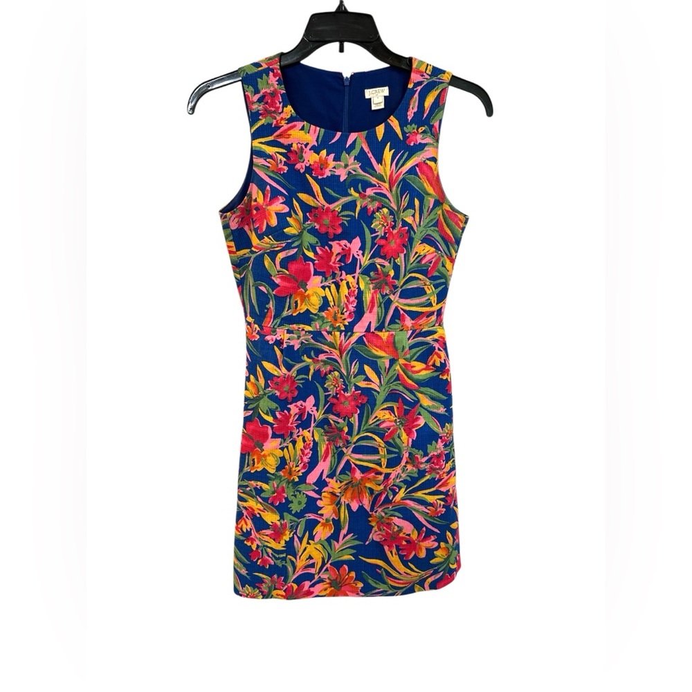 J. Crew Vibrant Floral Mini Dress - Blue and Floral